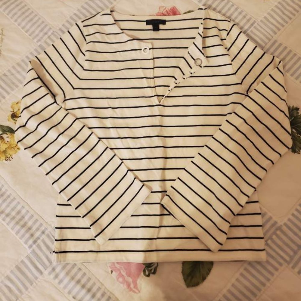 J.Crew Striped Slit Top